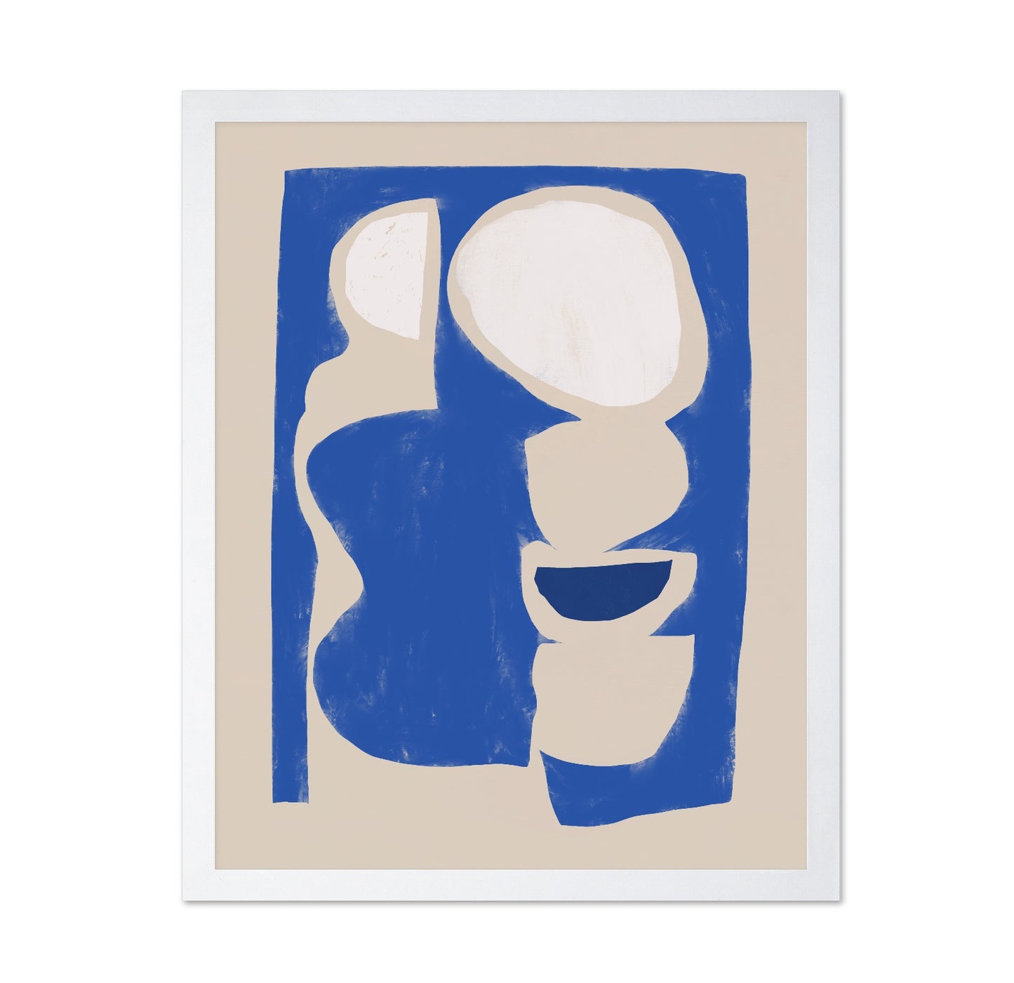 Organic shape cut out in blue