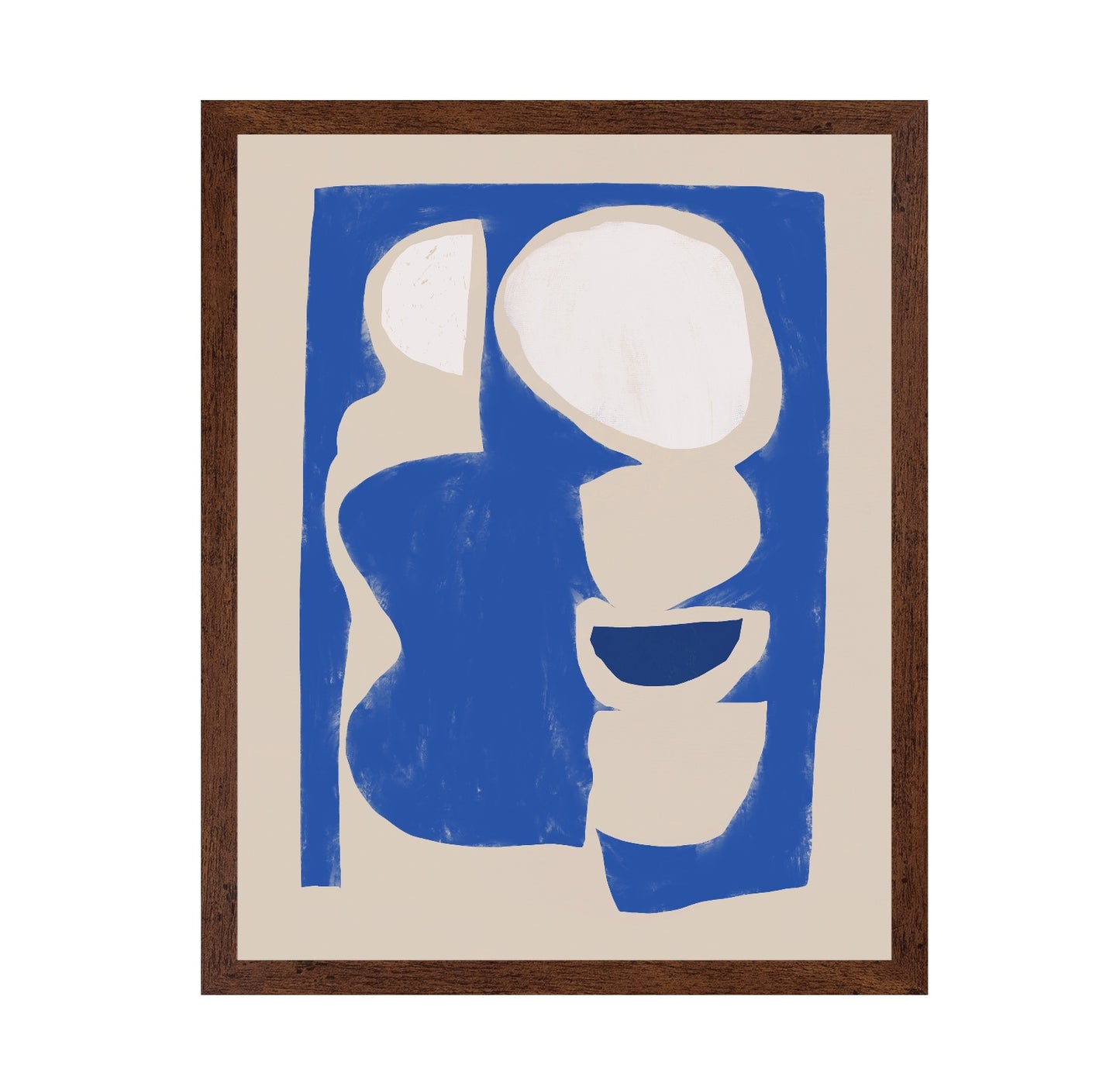 Organic shape cut out in blue