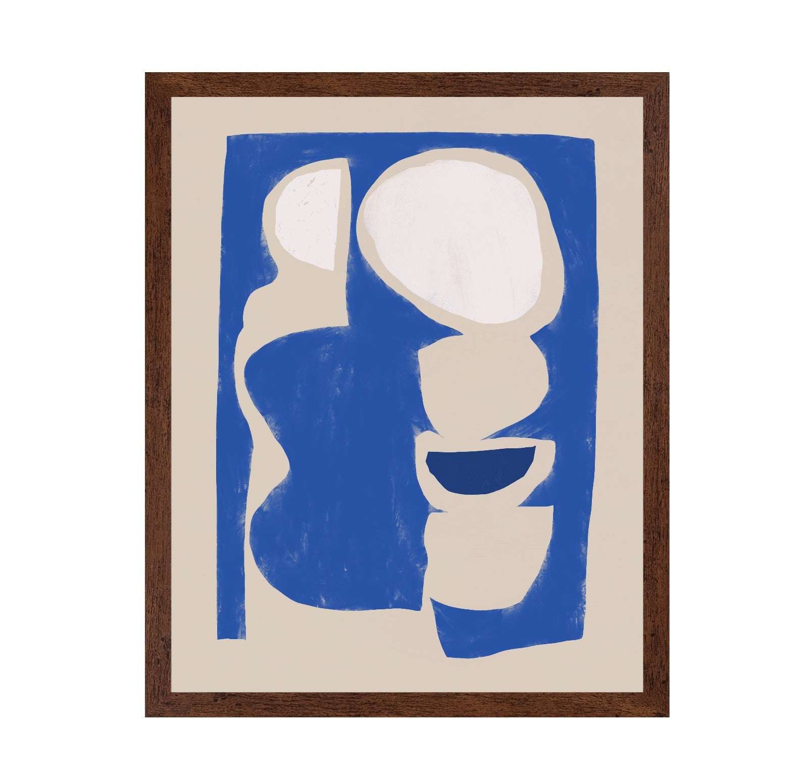 Organic shape cut out in blue