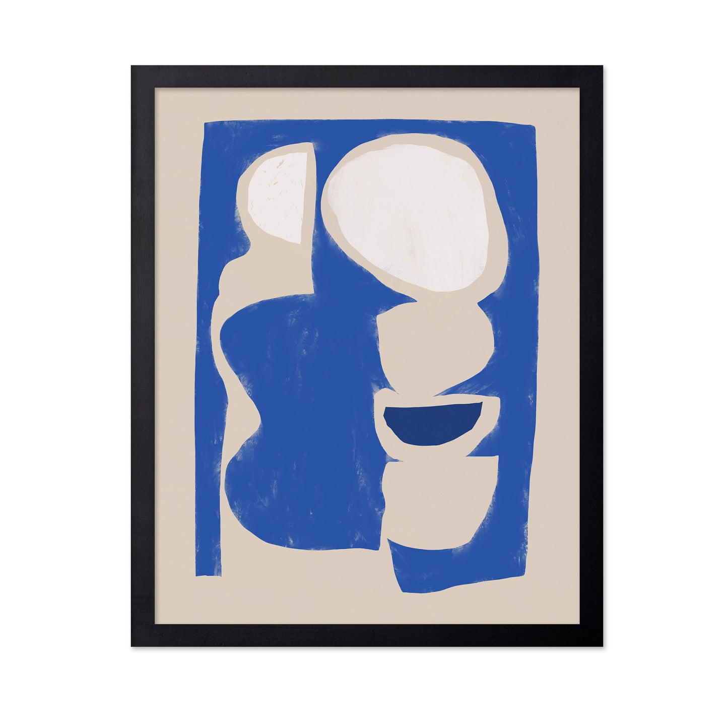 Organic shape cut out in blue