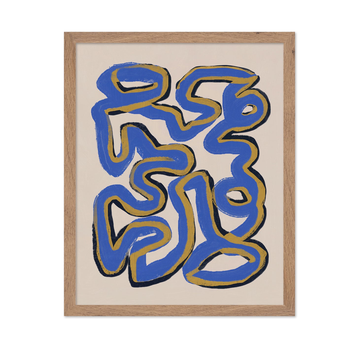 Intertwined Blue and Ochre Lines