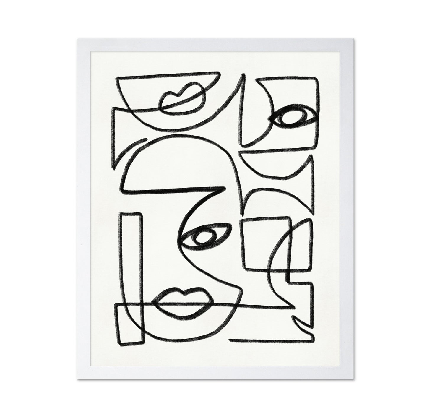 Abstract Line Art Faces