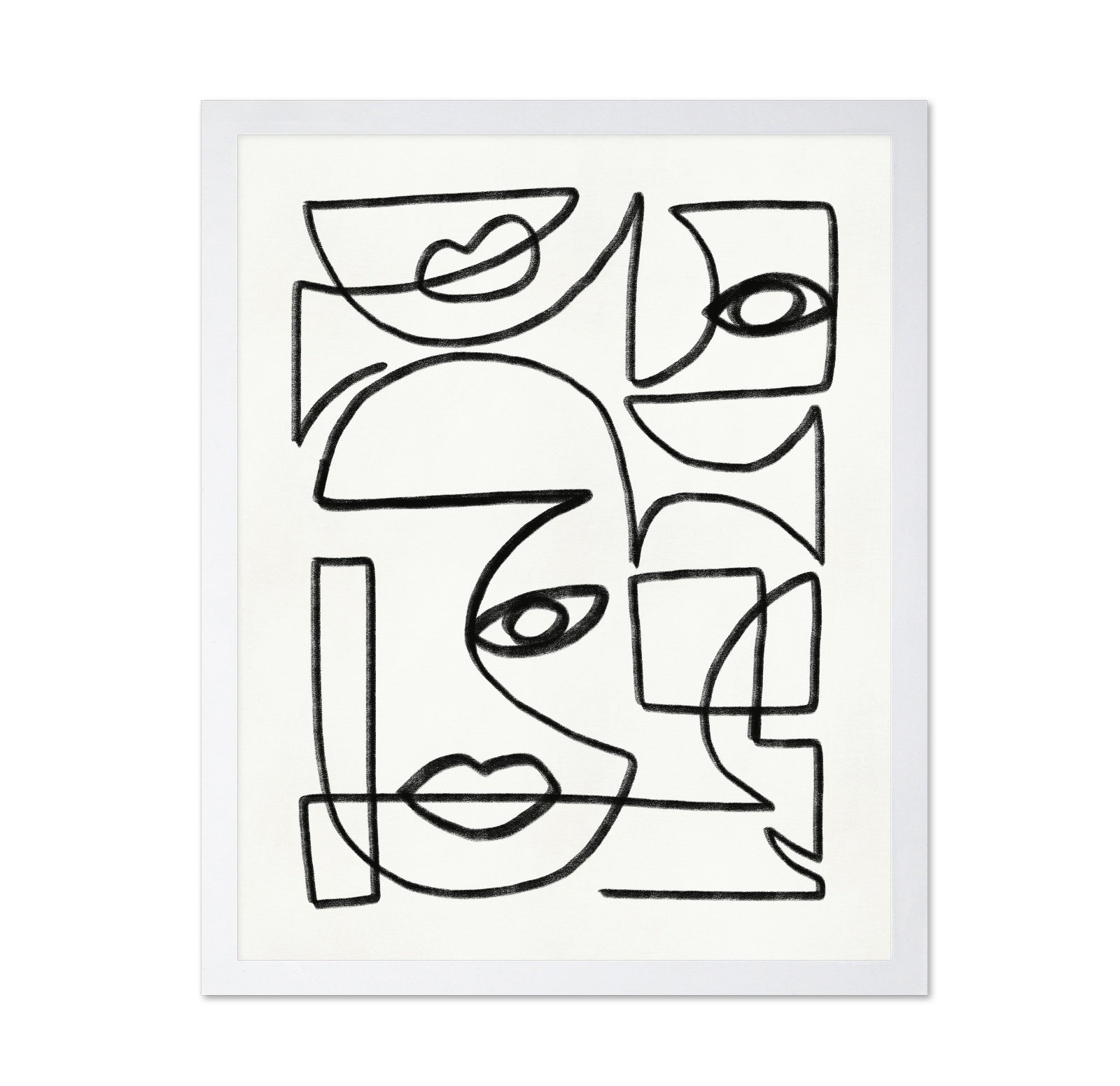 Abstract Line Art Faces