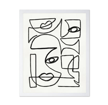 Abstract Line Art Faces