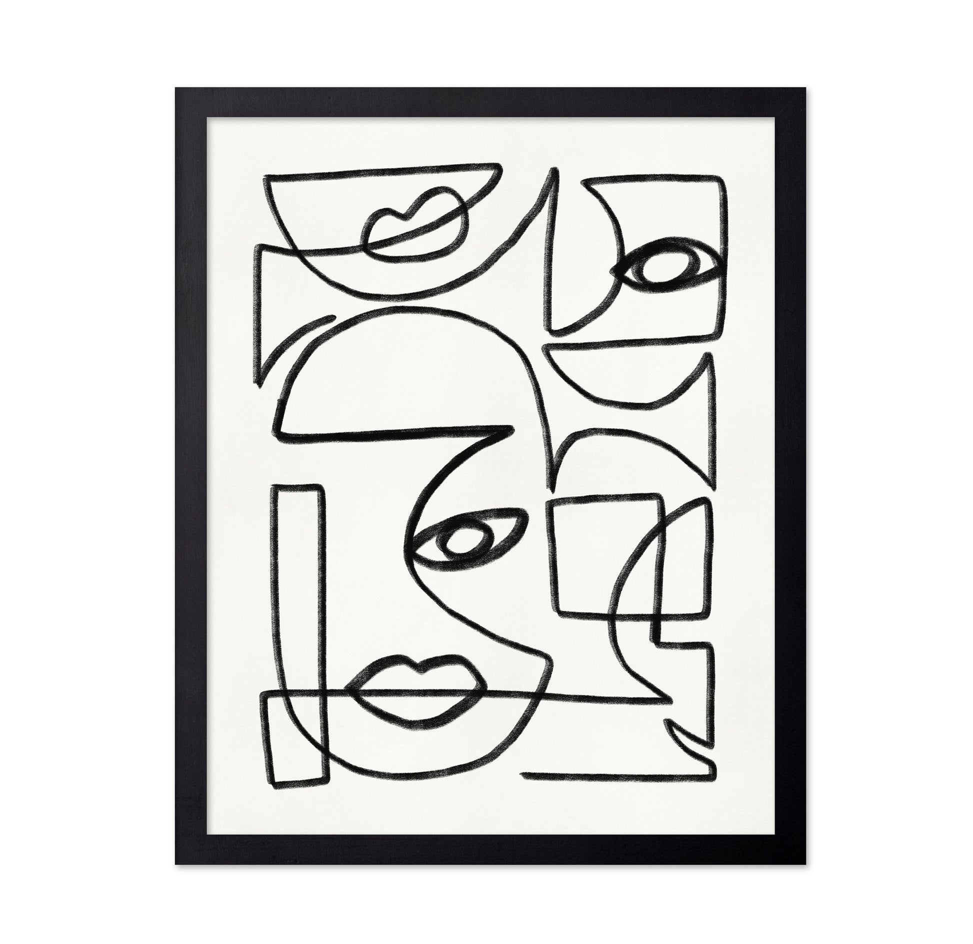 Abstract Line Art Faces