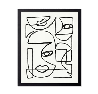 Abstract Line Art Faces