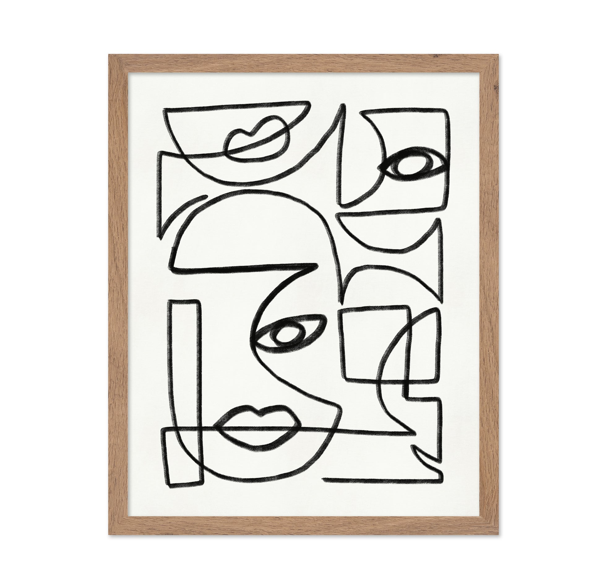 Abstract Line Art Faces