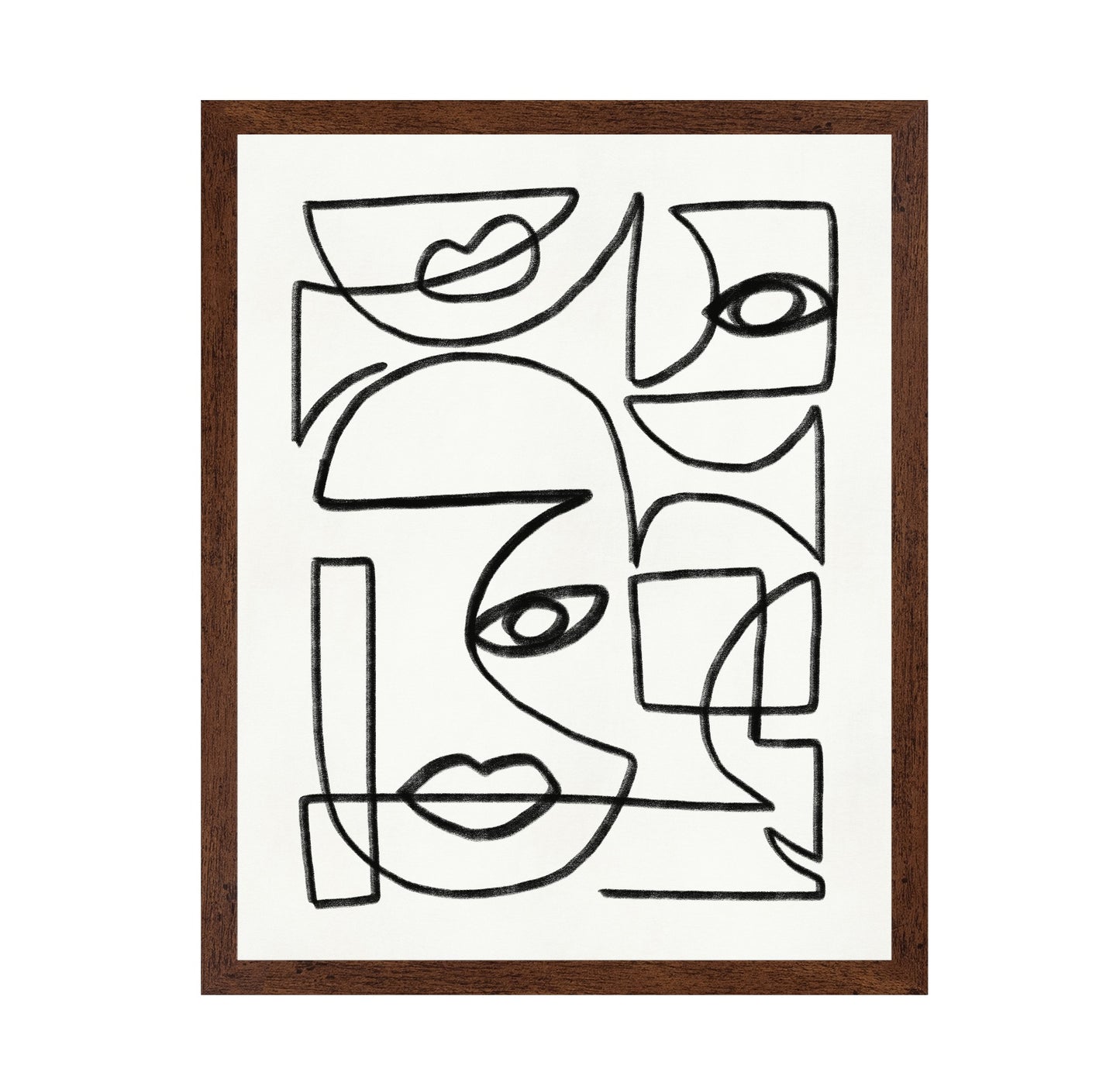 Abstract Line Art Faces