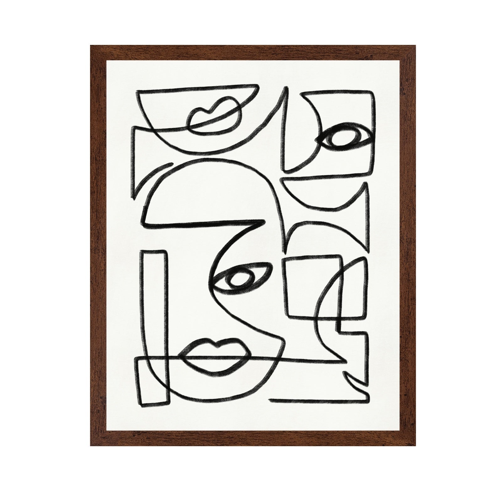 Abstract Line Art Faces