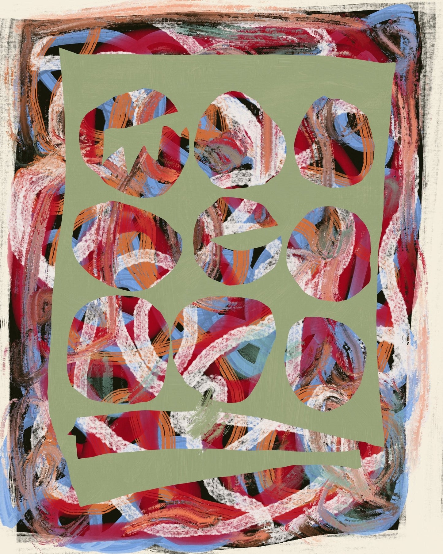 Chaos Color Large Abstract