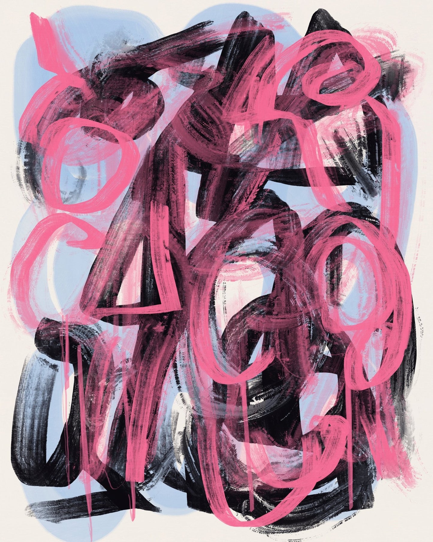 Pink Black Abstract Graffiti