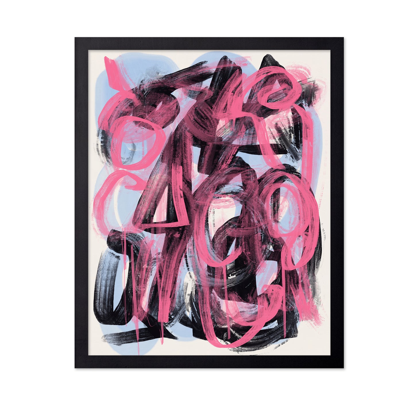 Pink Black Abstract Graffiti