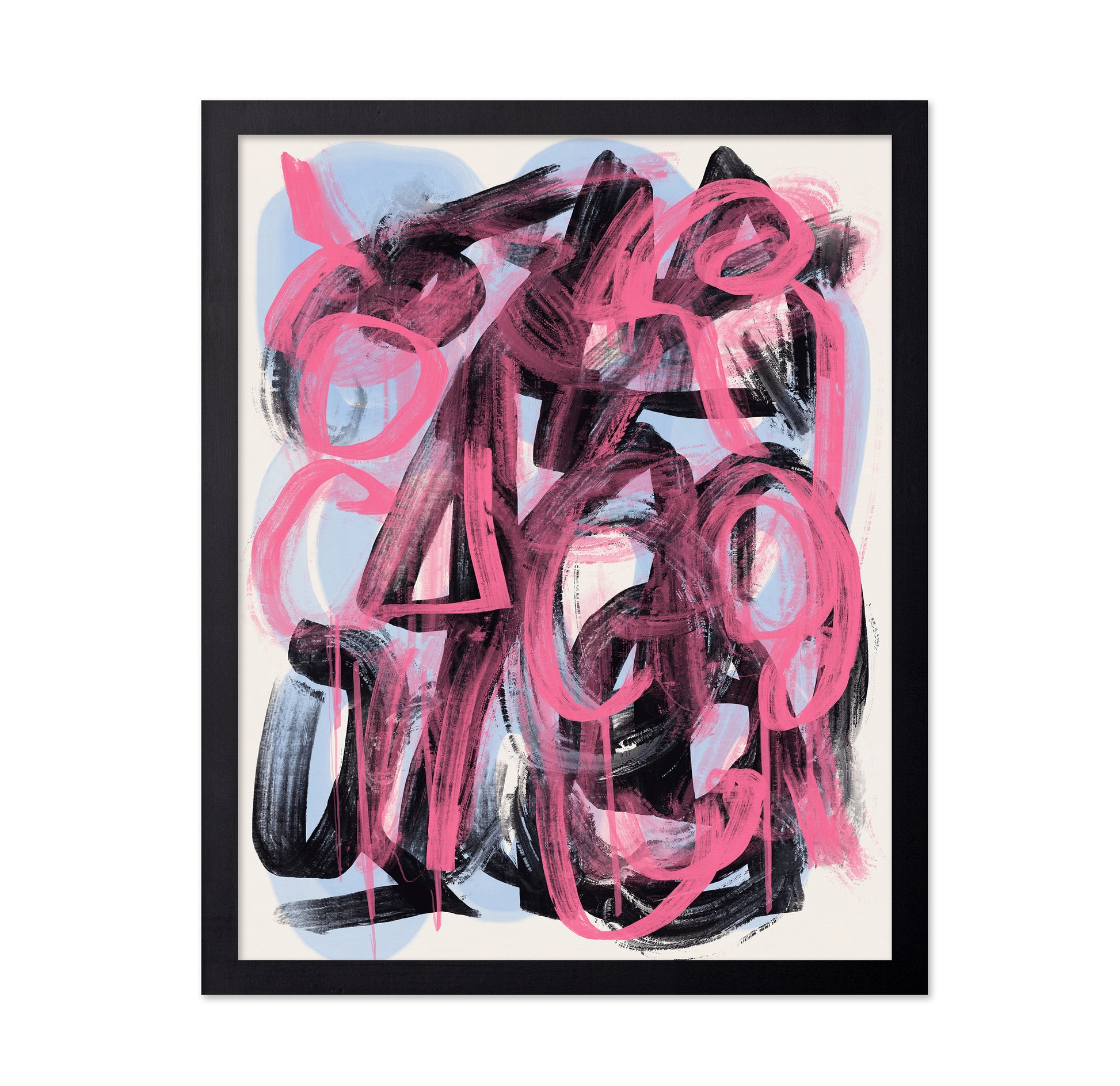 Pink Black Abstract Graffiti