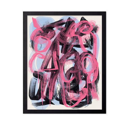 Pink Black Abstract Graffiti