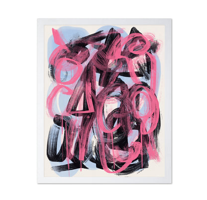 Pink Black Abstract Graffiti