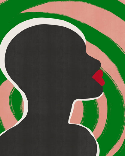 Anonymous Portrait In Green Spiral