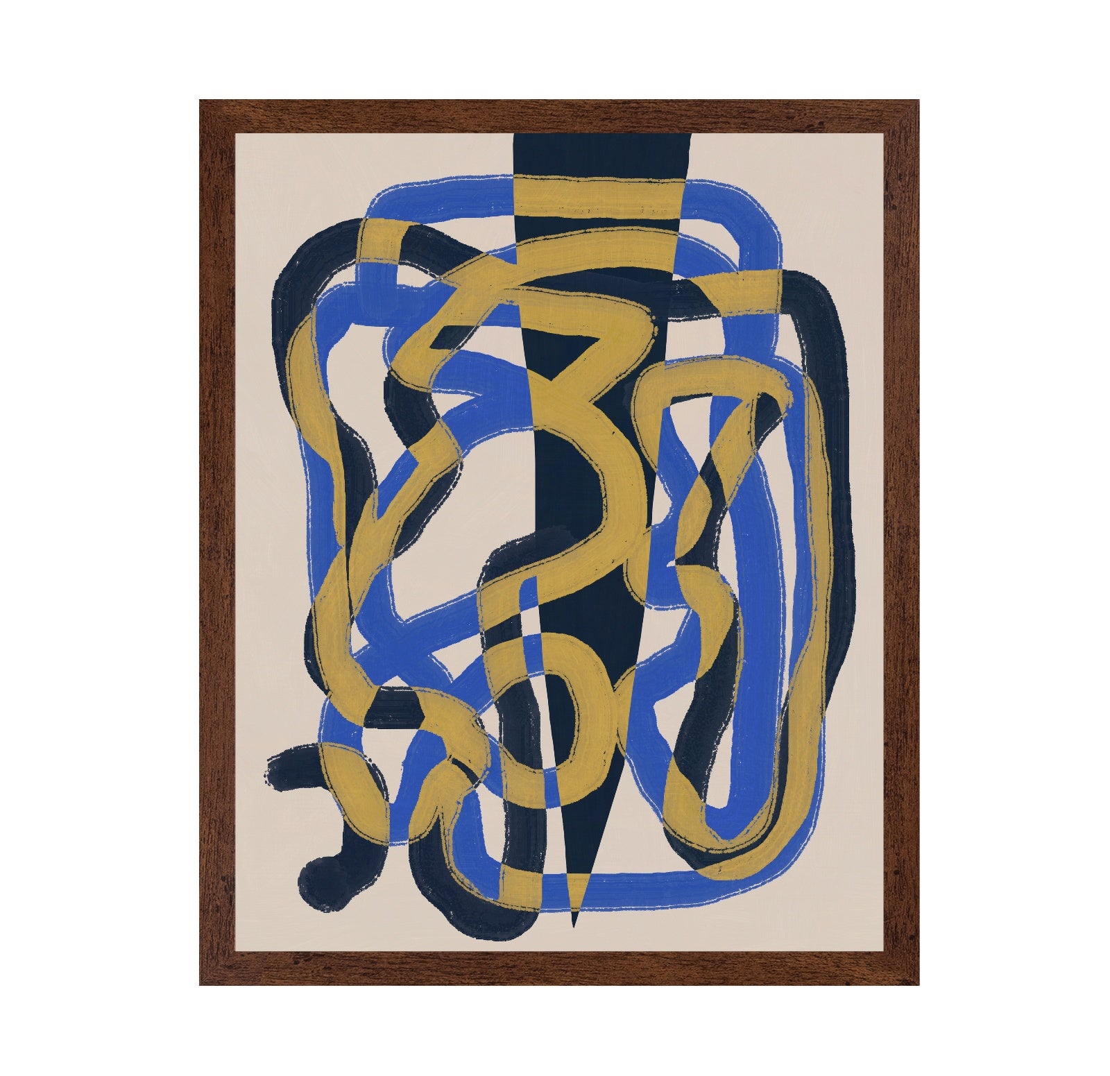 Abstract line deco blue and yellow