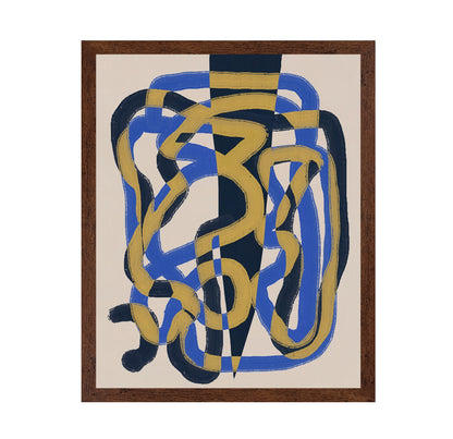 Abstract line deco blue and yellow
