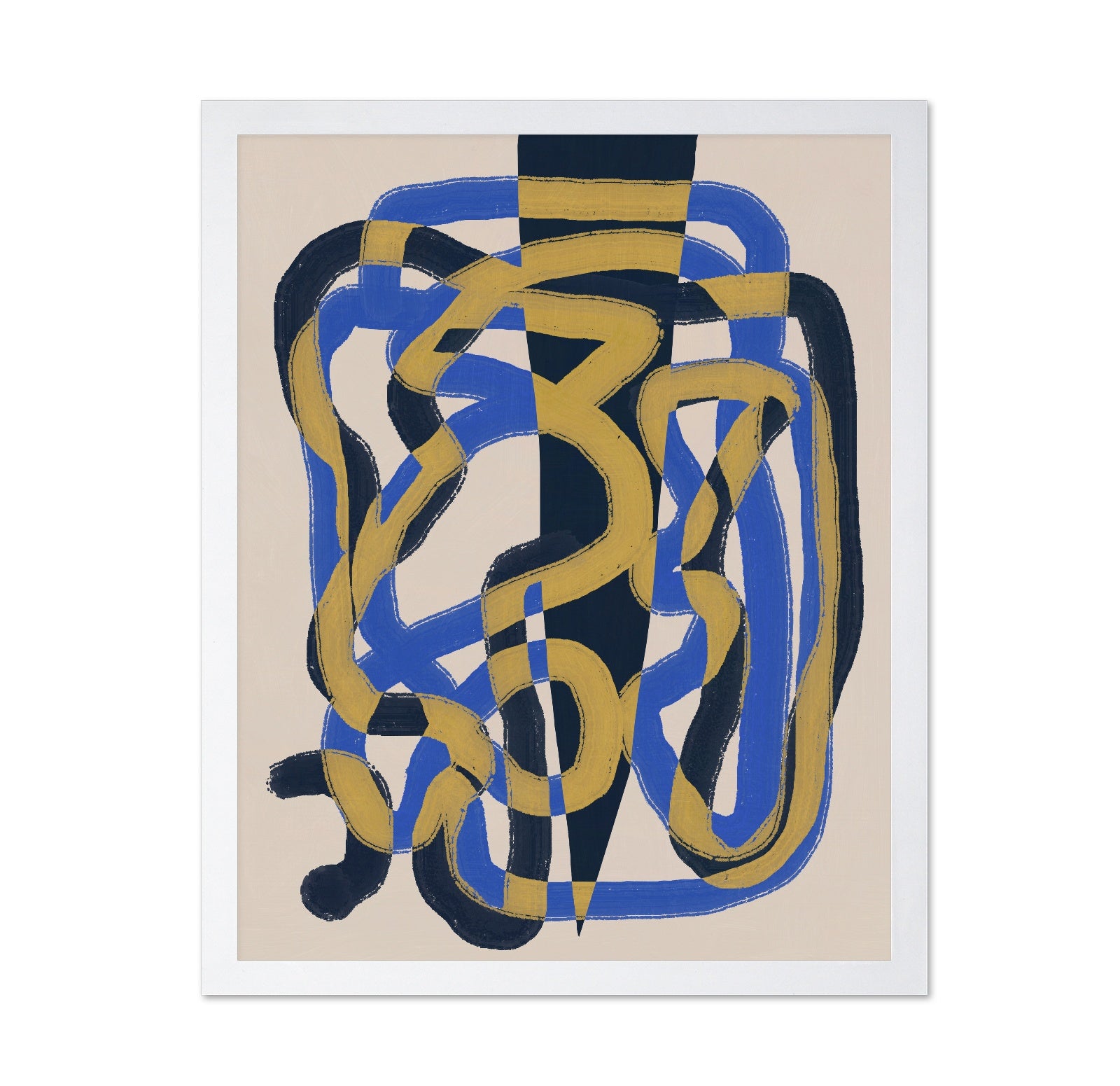 Abstract line deco blue and yellow