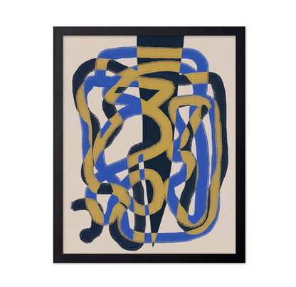 Abstract line deco blue and yellow