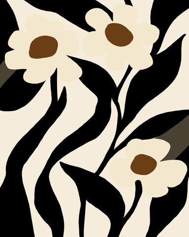 Stylized Floral In Black