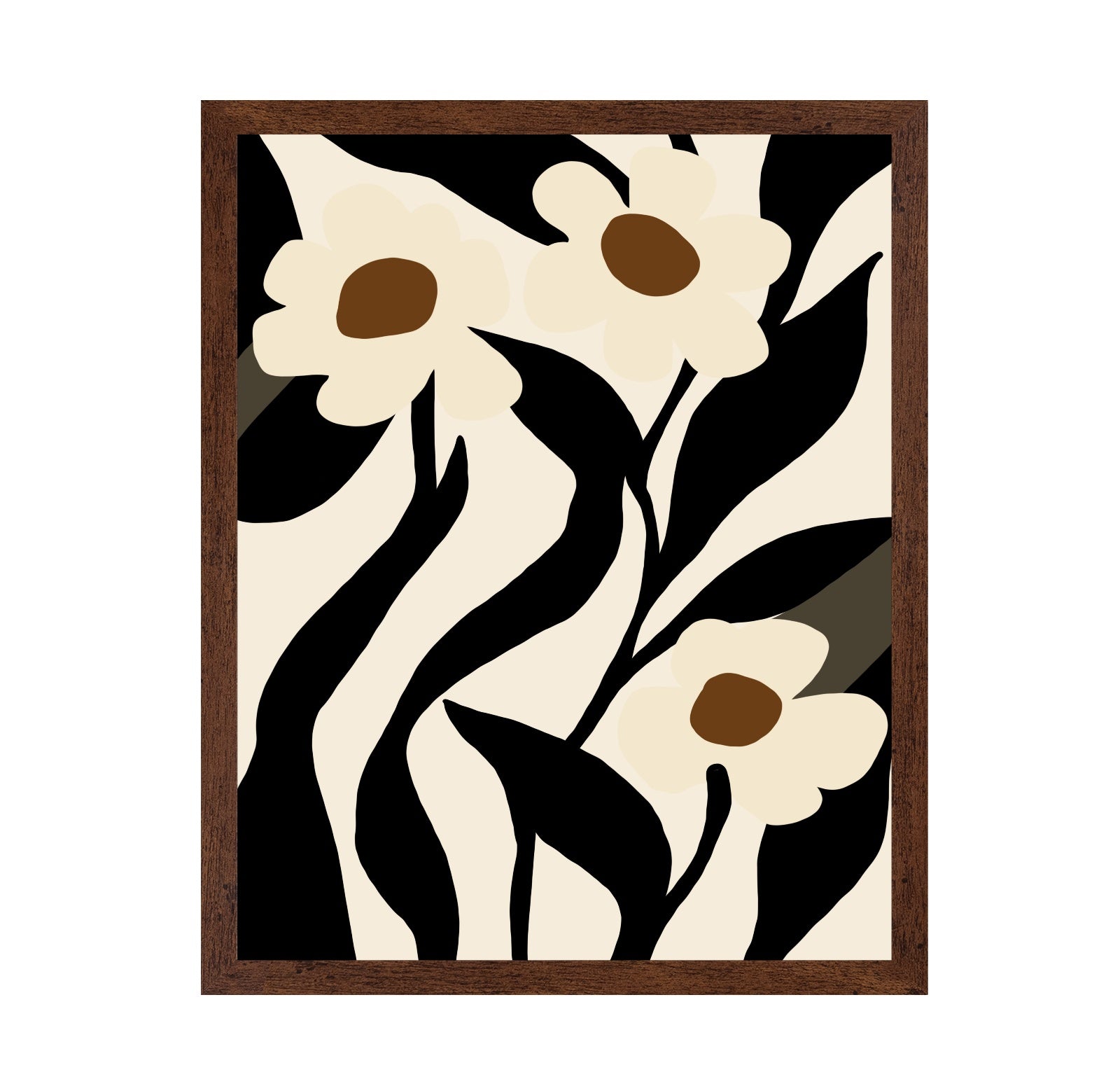 Stylized Floral In Black