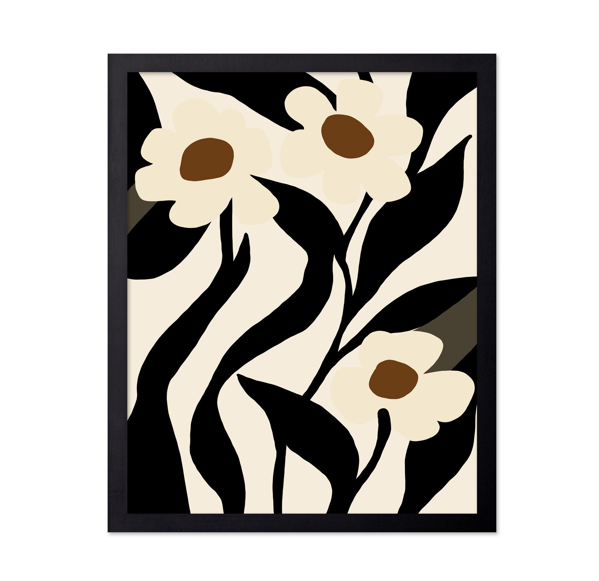 Stylized Floral In Black