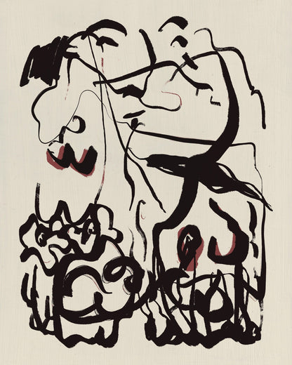 Black Lines And Subtle Red Accents