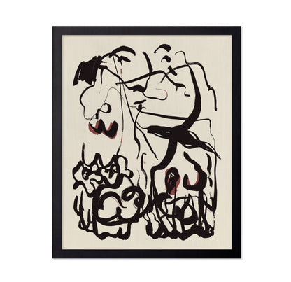 Black Lines And Subtle Red Accents