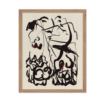Black Lines And Subtle Red Accents