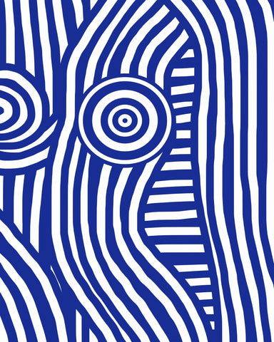 Front Blue and White Striped Nude