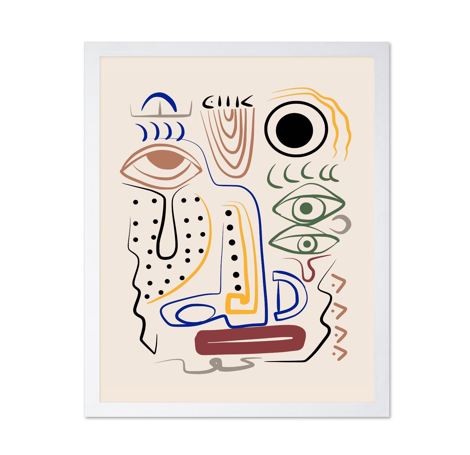 Line Art Bizarre Aboriginal Portrait