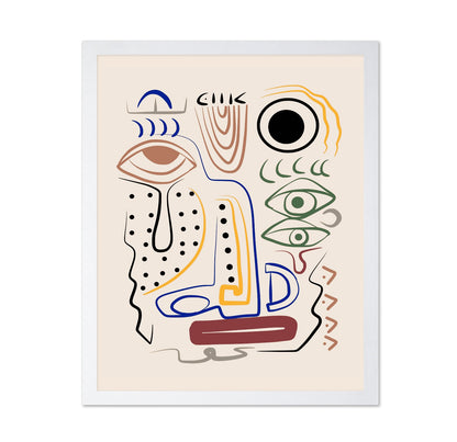 Line Art Bizarre Aboriginal Portrait