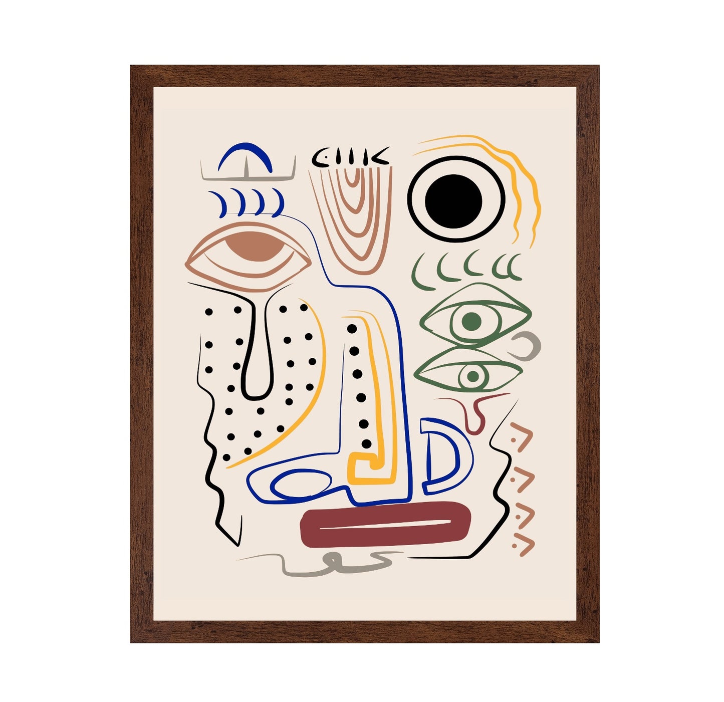 Line Art Bizarre Aboriginal Portrait