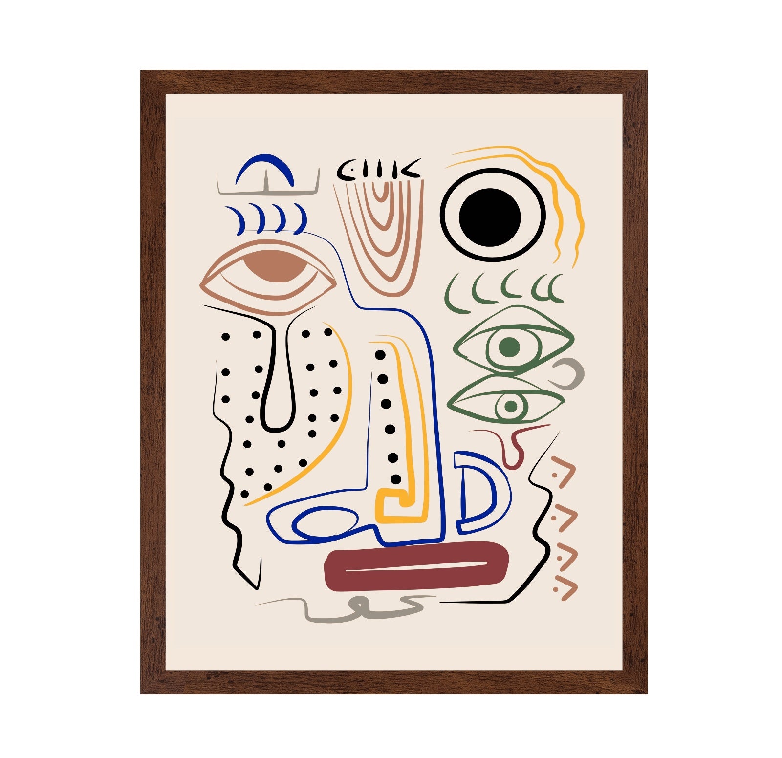Line Art Bizarre Aboriginal Portrait