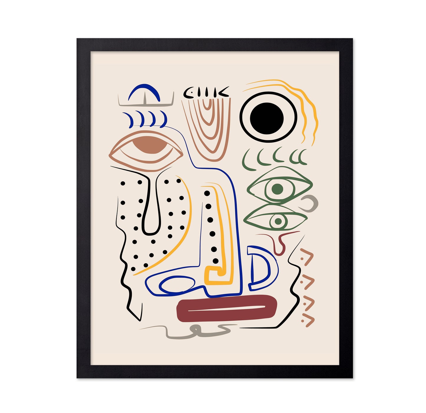 Line Art Bizarre Aboriginal Portrait