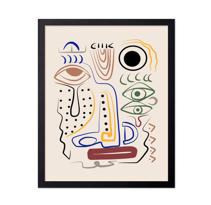 Line Art Bizarre Aboriginal Portrait