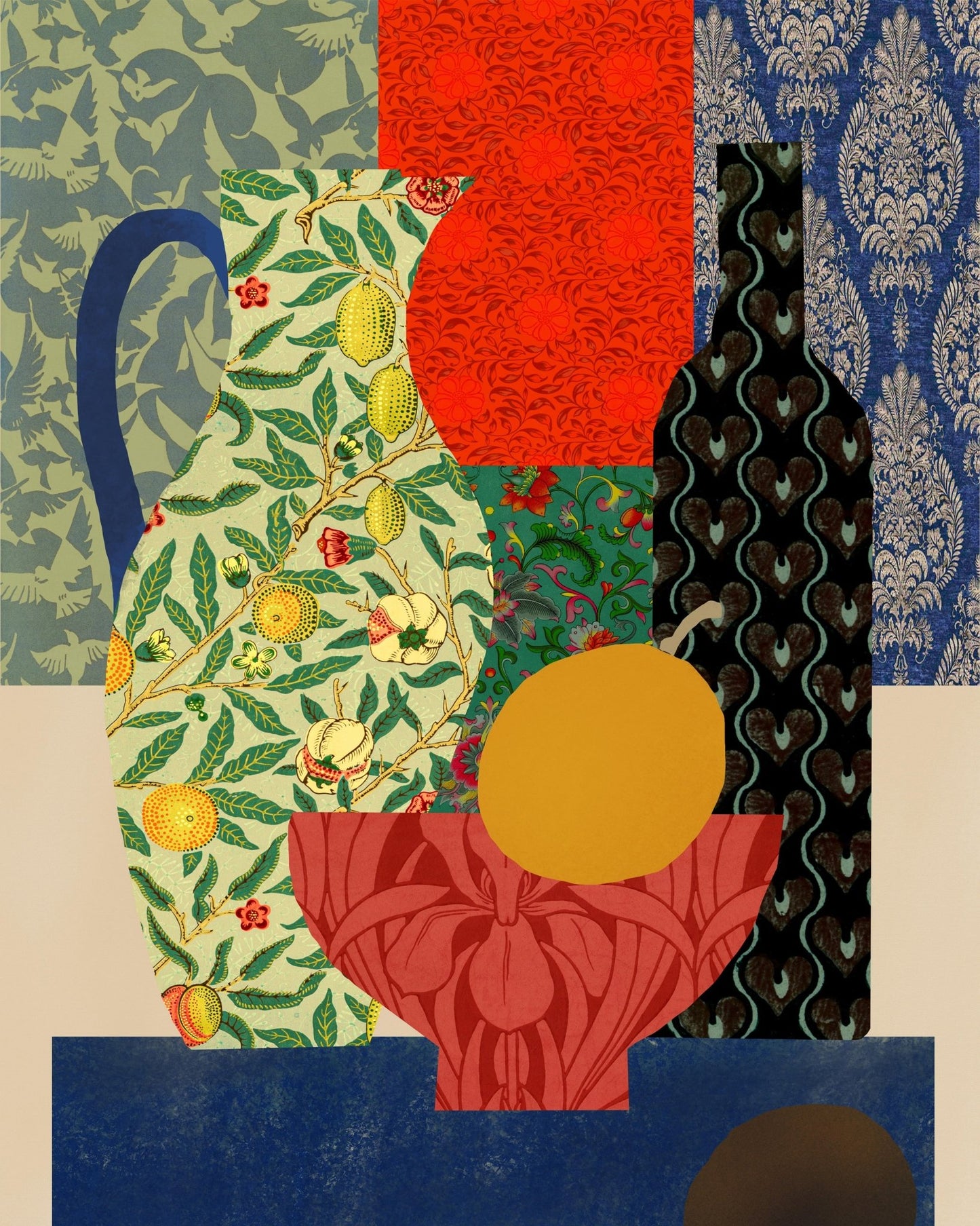 Eclectic Vases and Fruit Bowl