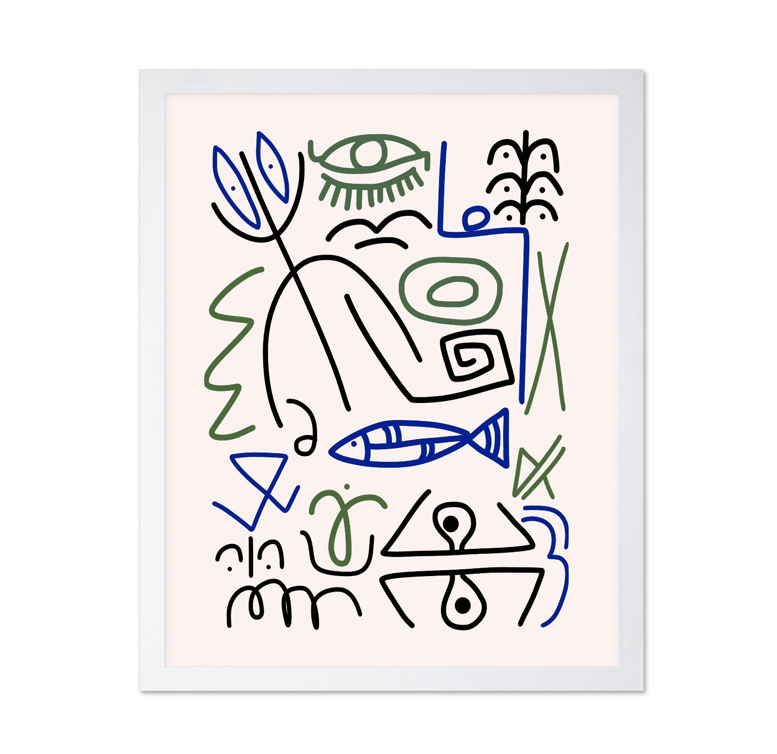 Line Art Bizarre Fishing Symbol