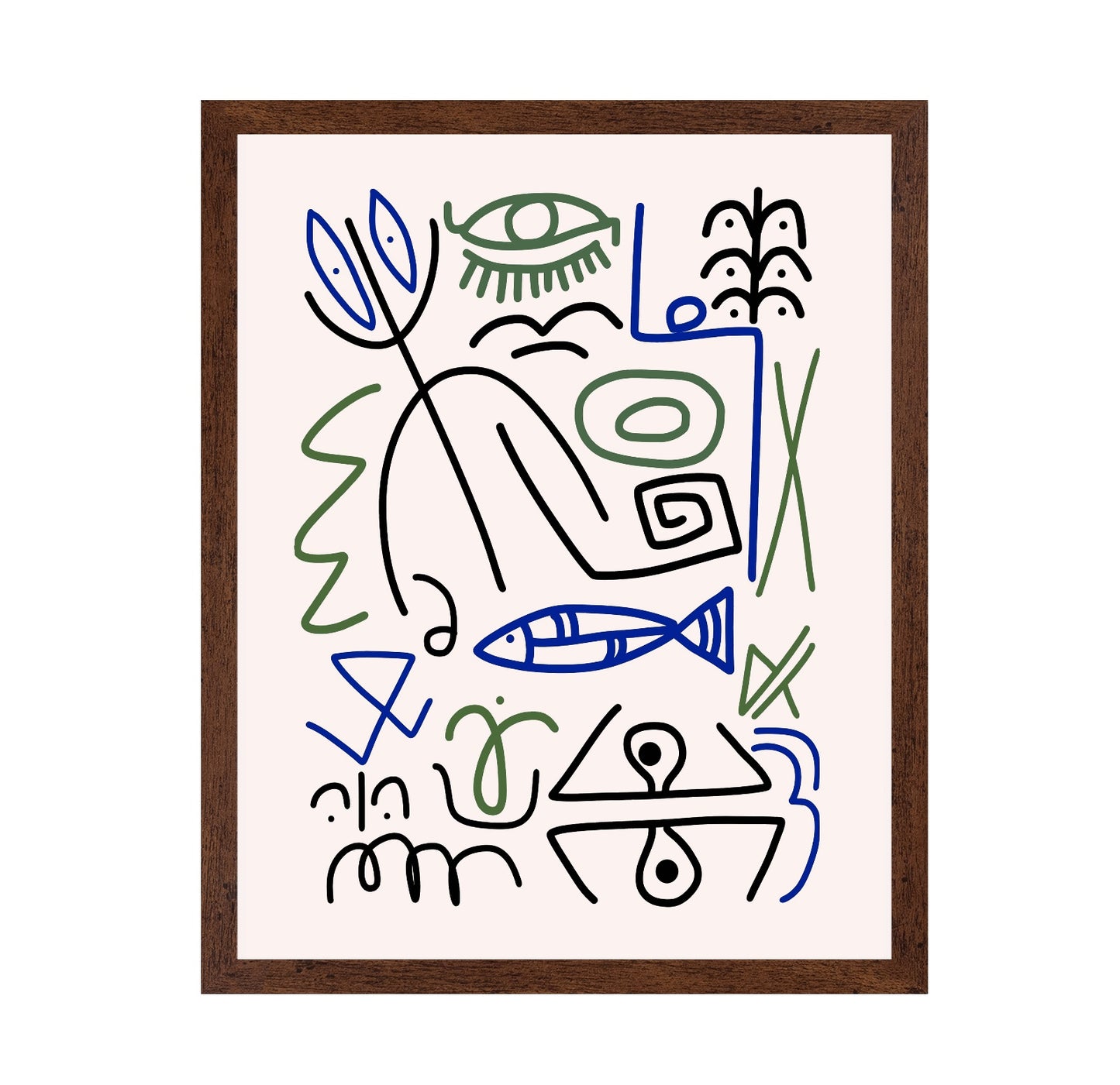 Line Art Bizarre Fishing Symbol
