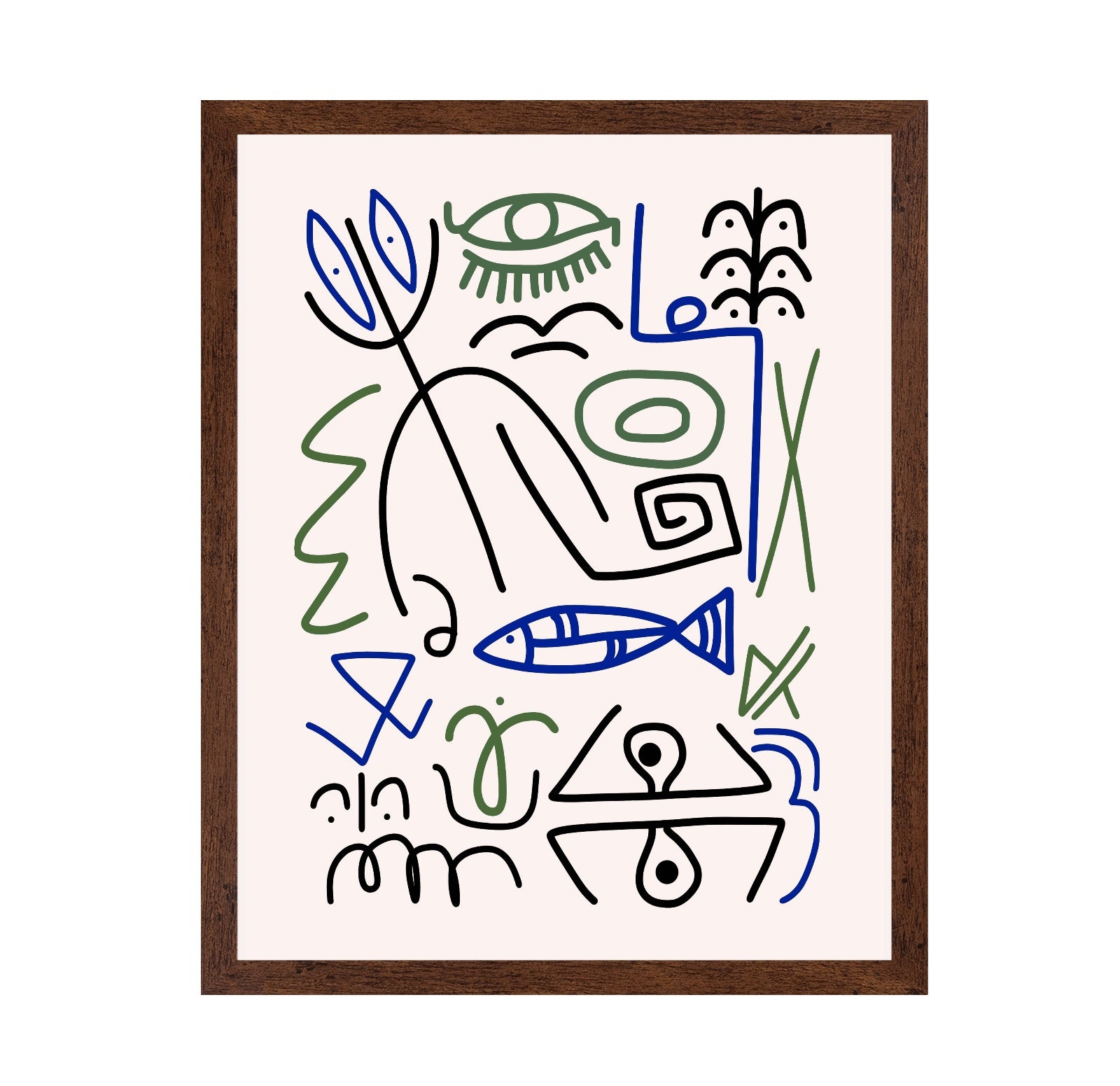 Line Art Bizarre Fishing Symbol
