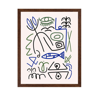 Line Art Bizarre Fishing Symbol