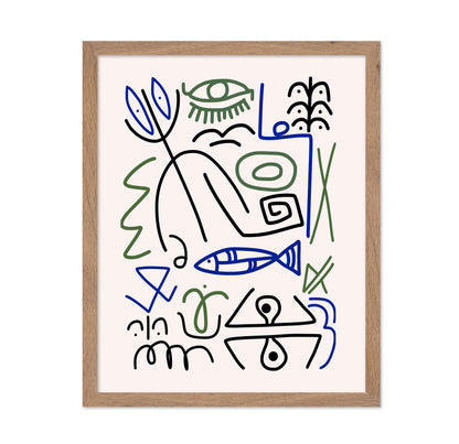 Line Art Bizarre Fishing Symbol
