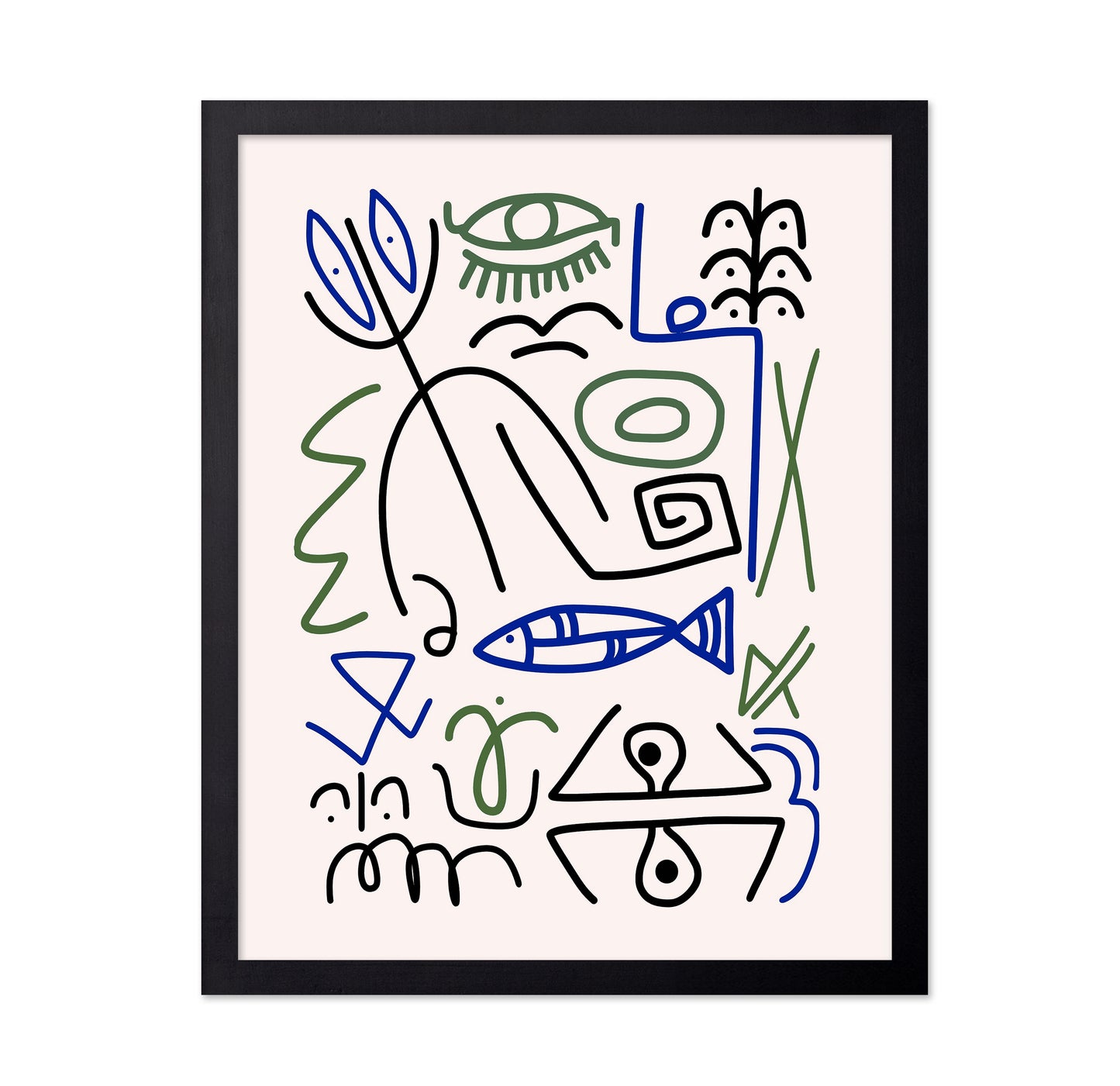 Line Art Bizarre Fishing Symbol