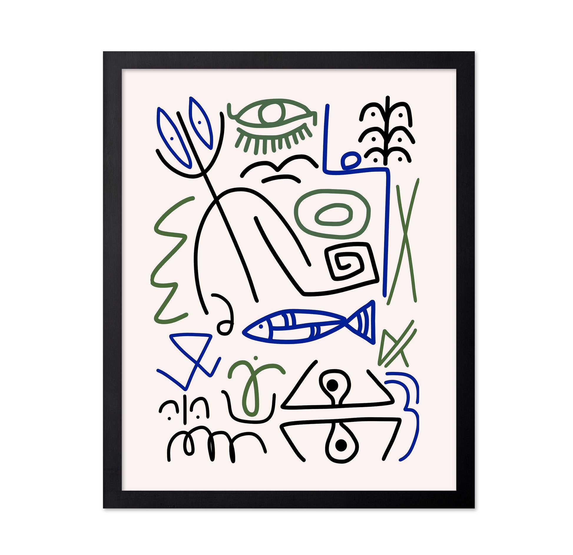 Line Art Bizarre Fishing Symbol
