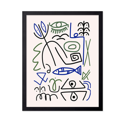 Line Art Bizarre Fishing Symbol