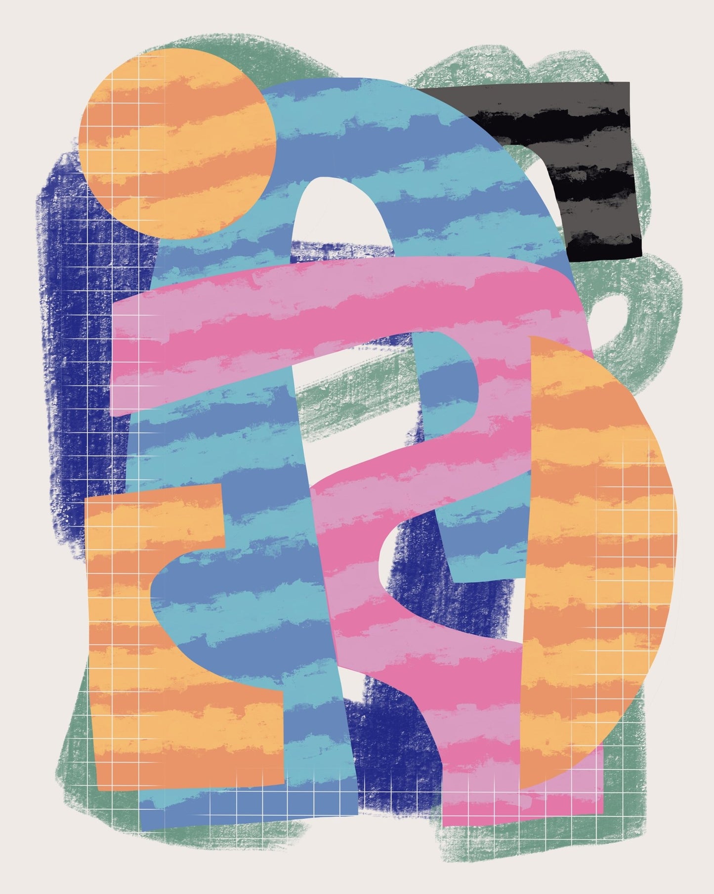 Abstract Stripe Minimal Collage No 2