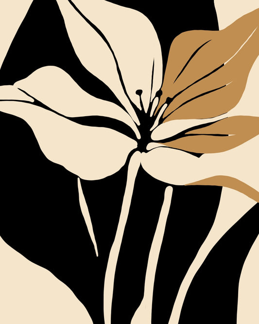 Black & Beige Floral