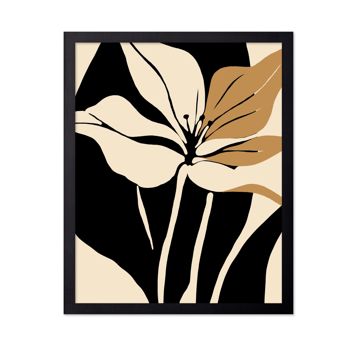 Black & Beige Floral