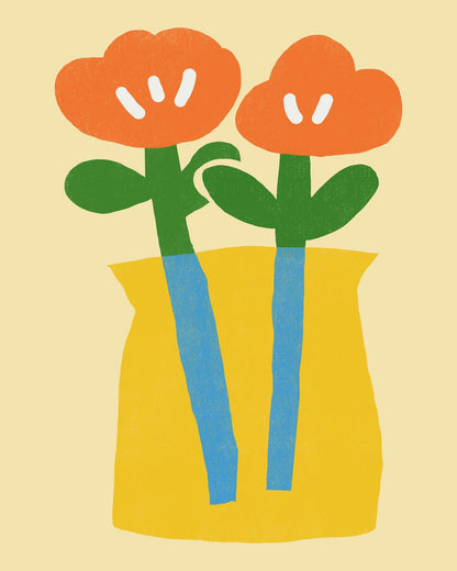 Two Stylized Orange Flowers
